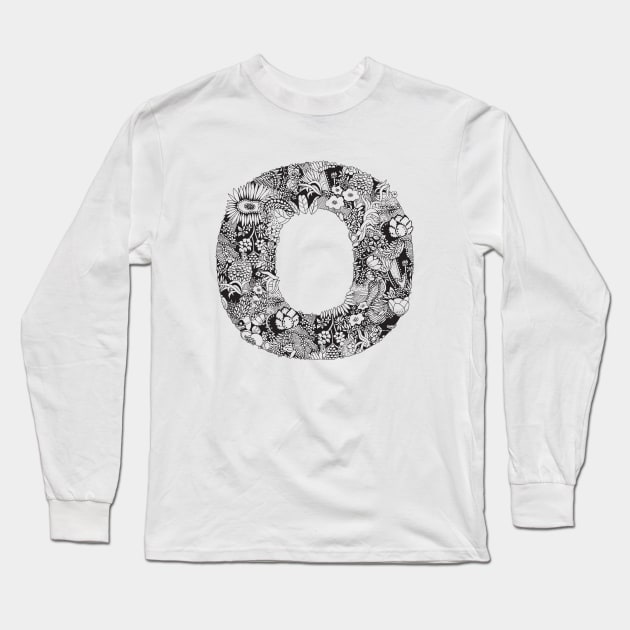 Floral Letter O Long Sleeve T-Shirt by HayleyLaurenDesign